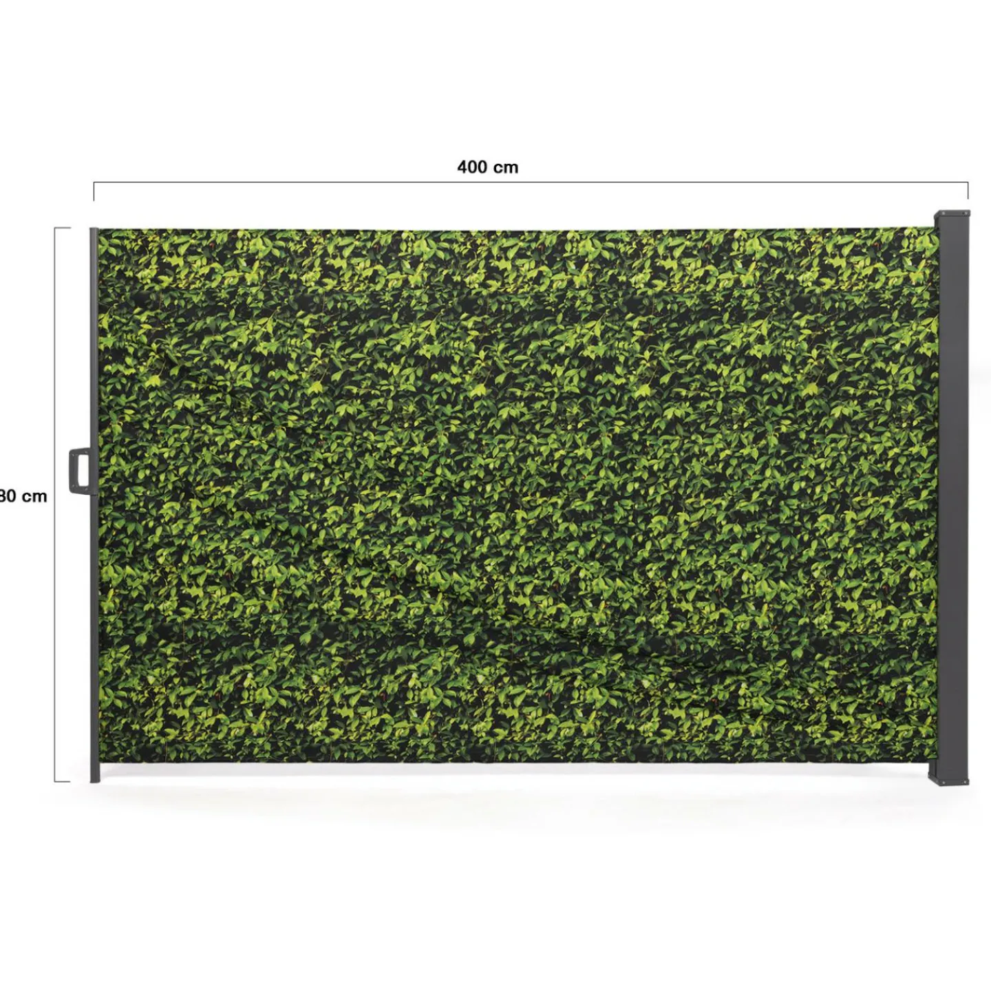 Paravent extérieur rétractable 400x180 cm store latéral motif feuillage*IDMarket Clearance