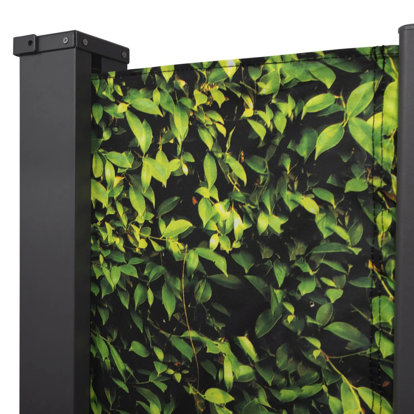 Paravent extérieur rétractable 400x180 cm store latéral motif feuillage*IDMarket Clearance