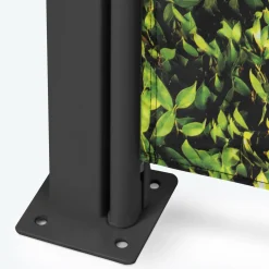 Paravent extérieur rétractable 400x180 cm store latéral motif feuillage*IDMarket Clearance