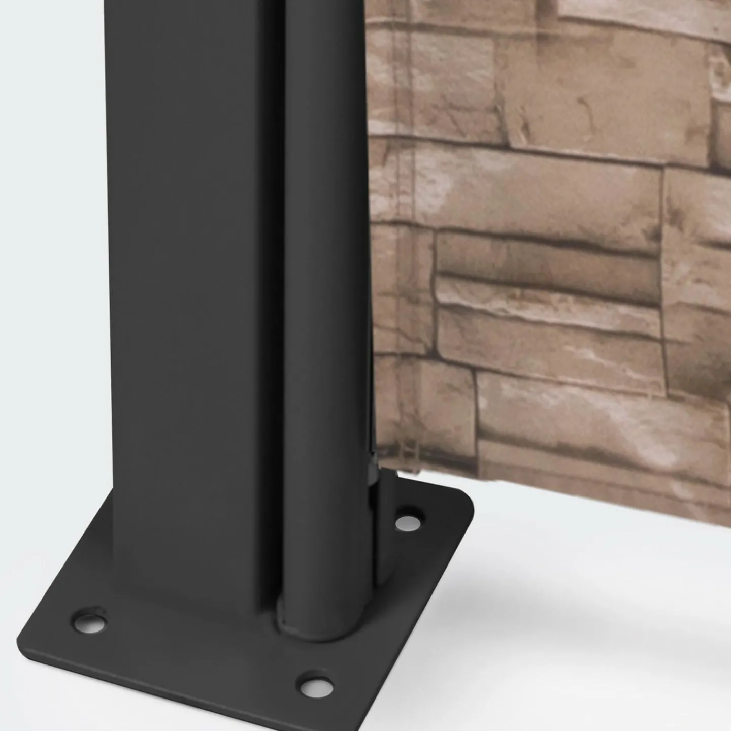 Paravent extérieur rétractable 400x180 cm store latéral motif pierre*IDMarket New