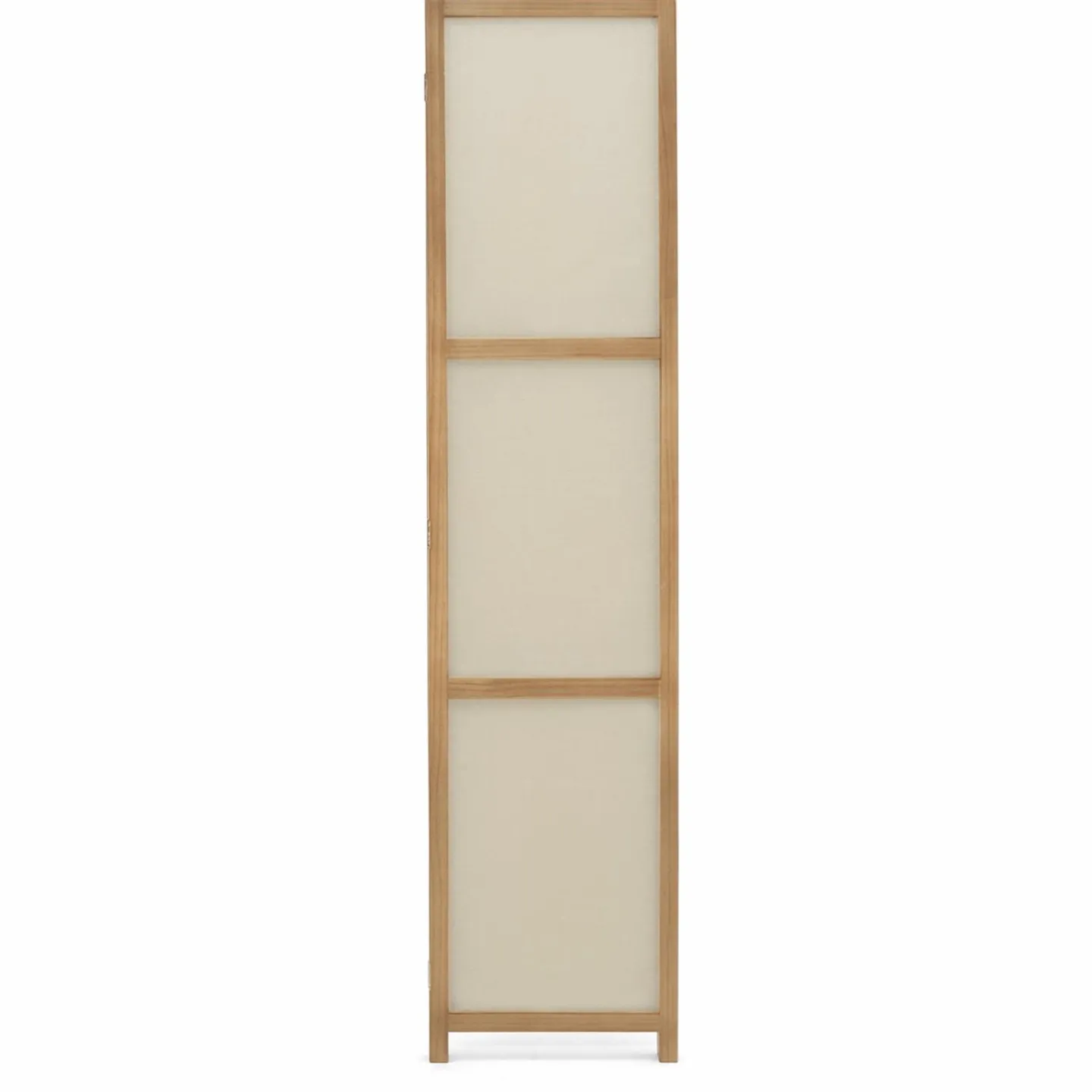 Paravent rétractable intérieur décoratif en bois et tissu beige*IDMarket Best