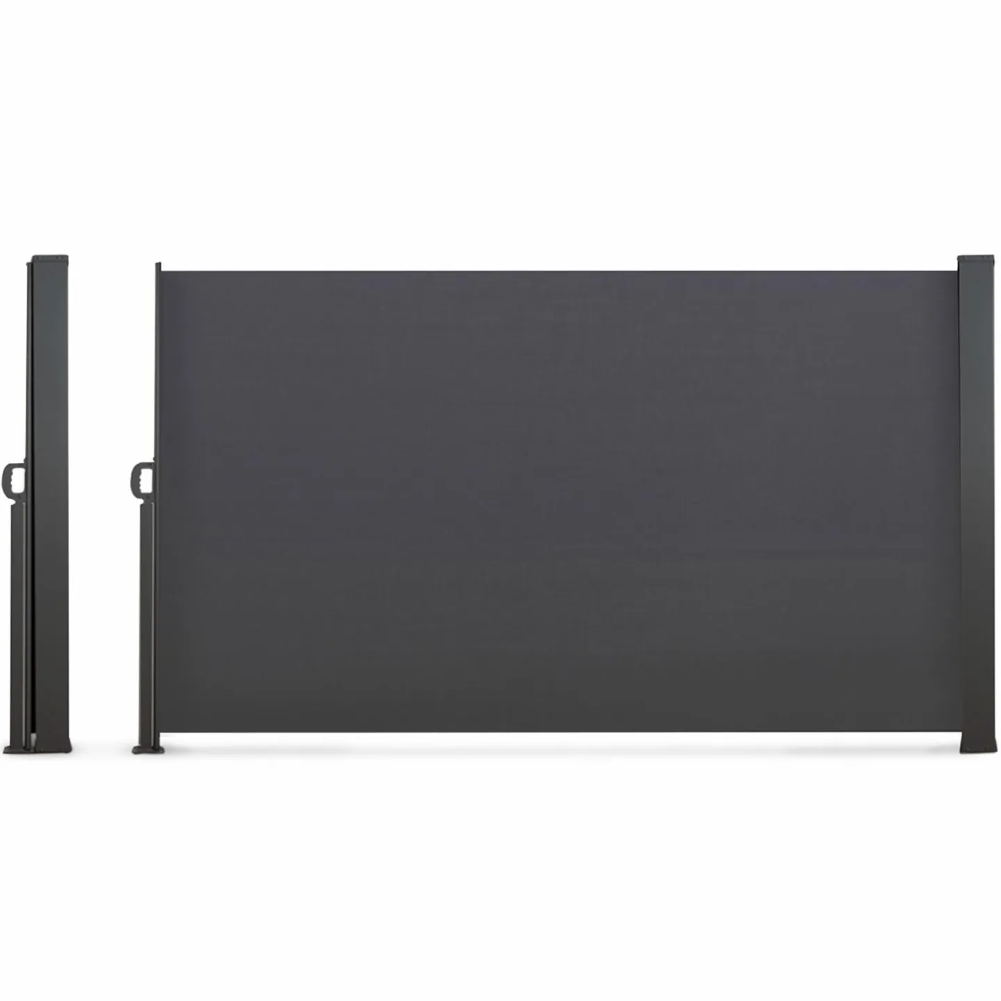 Paravent rétractable 4m gris*IDMarket New