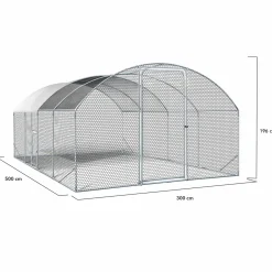Parc à poules grillagé 15 m²*IDMarket Hot