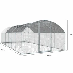 Parc à poules grillagé 22,5 m²*IDMarket Online