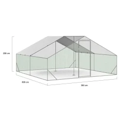 Parc à poules grillagé 16 m²*IDMarket Outlet