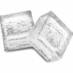 Pavés solaires en verre 4 LEDS blanches éclairage de jardin*IDMarket New