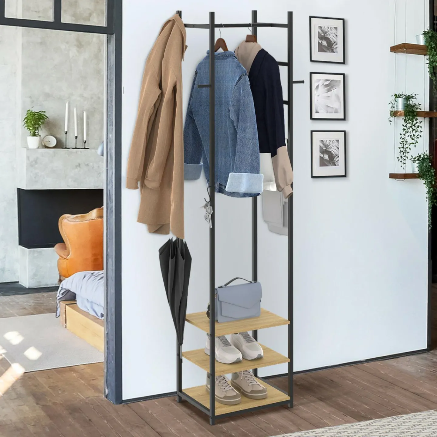 Penderie d'entrée et porte manteau*IDMarket Discount