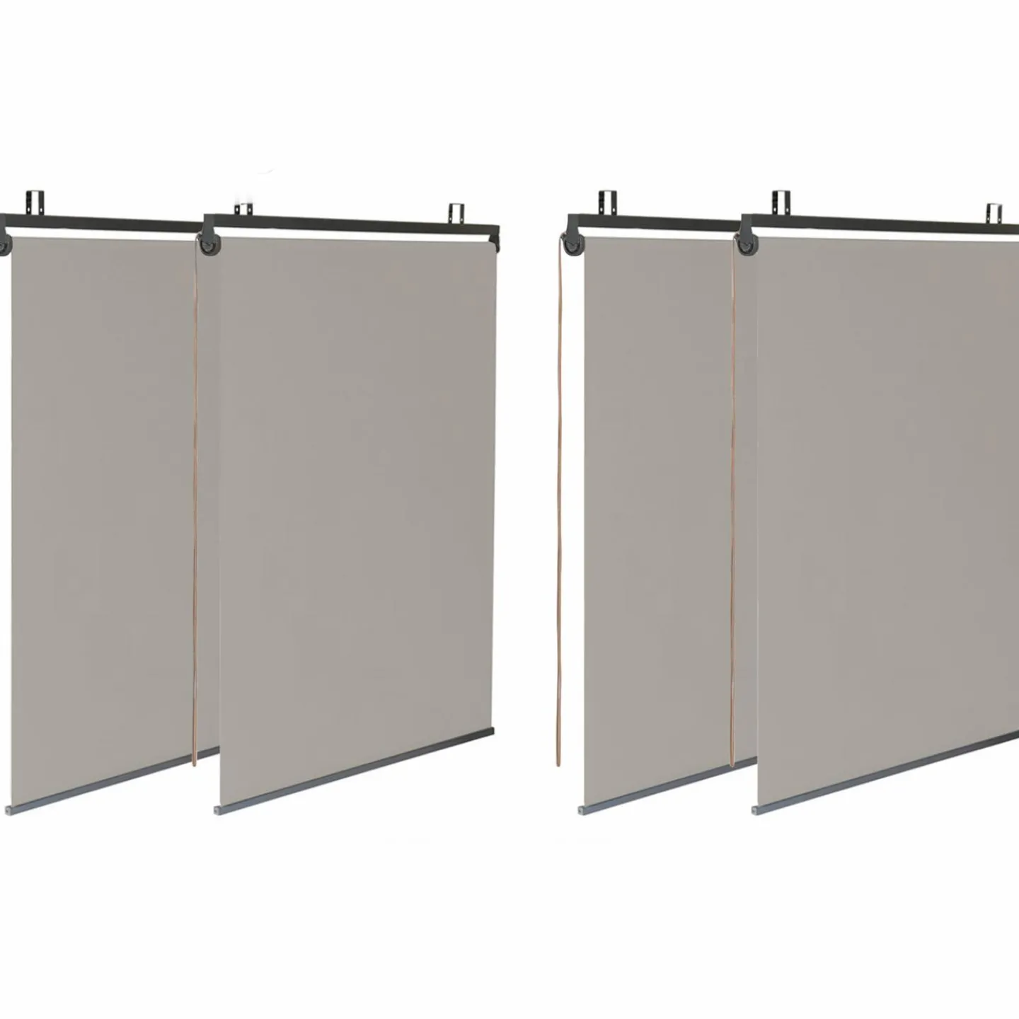 Pergola acier lames orientables 3x4m avec 4 stores taupe*IDMarket