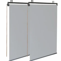 Pergola acier lames orientables 3x4 m avec 4 stores gris clair*IDMarket