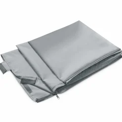 Pergola acier lames orientables 3x4 m avec 4 stores gris clair*IDMarket