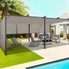 Pergola au toit rétractable avec 6 stores coloris taupe*IDMarket Clearance