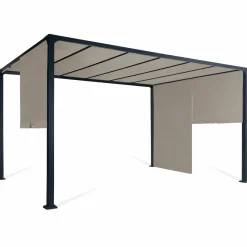 Pergola avec rideaux coulissants taupe 3x4m*IDMarket Hot