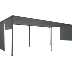 Pergola avec rideaux coulissants gris anthracite 3x6m*IDMarket Clearance