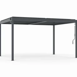 Pergola bioclimatique 3x4 M lames orientables aluminium gris anthracite*IDMarket Discount