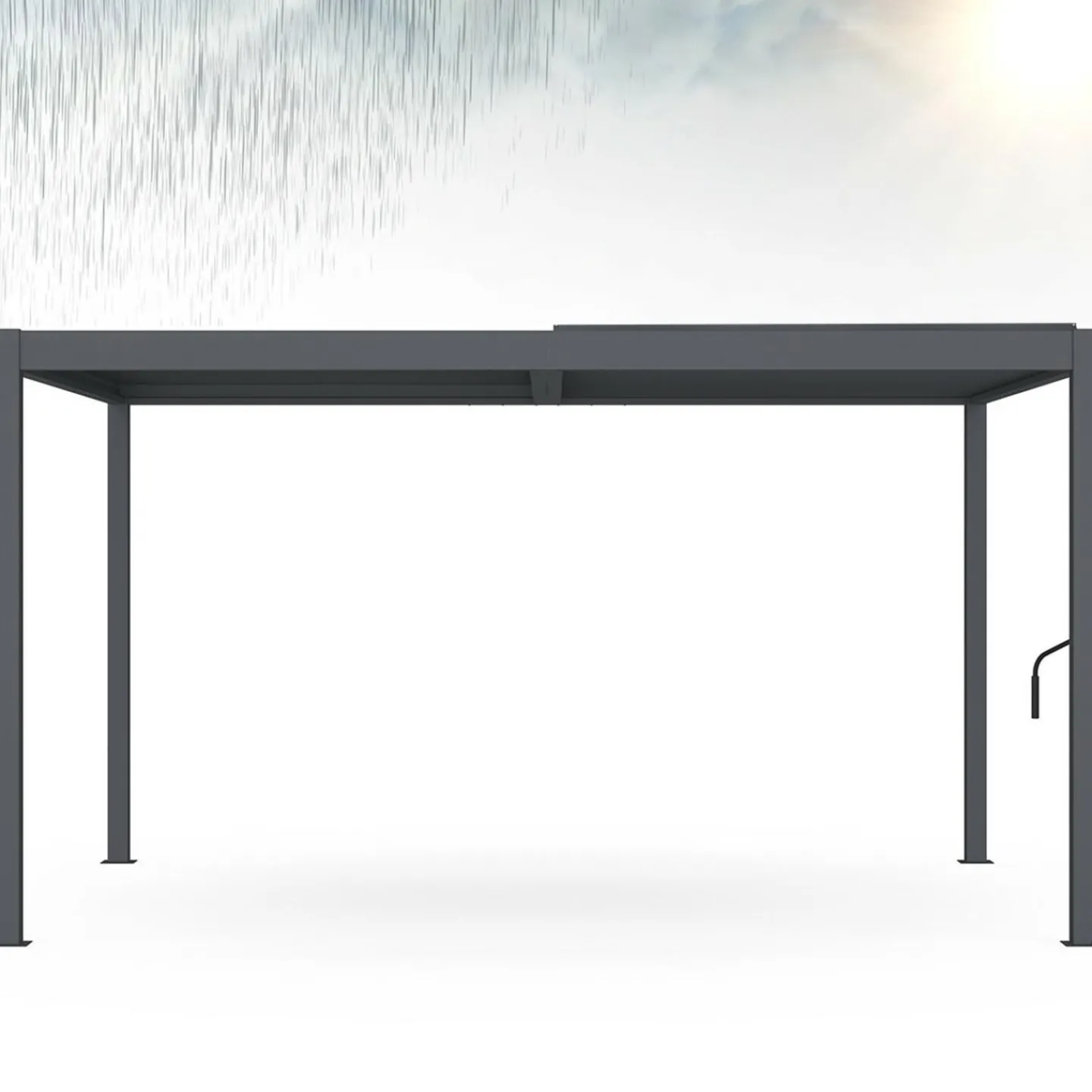 Pergola bioclimatique 3x4 M lames orientables aluminium gris anthracite*IDMarket Discount