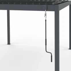 Pergola bioclimatique 3x4 M lames orientables aluminium gris anthracite*IDMarket Discount