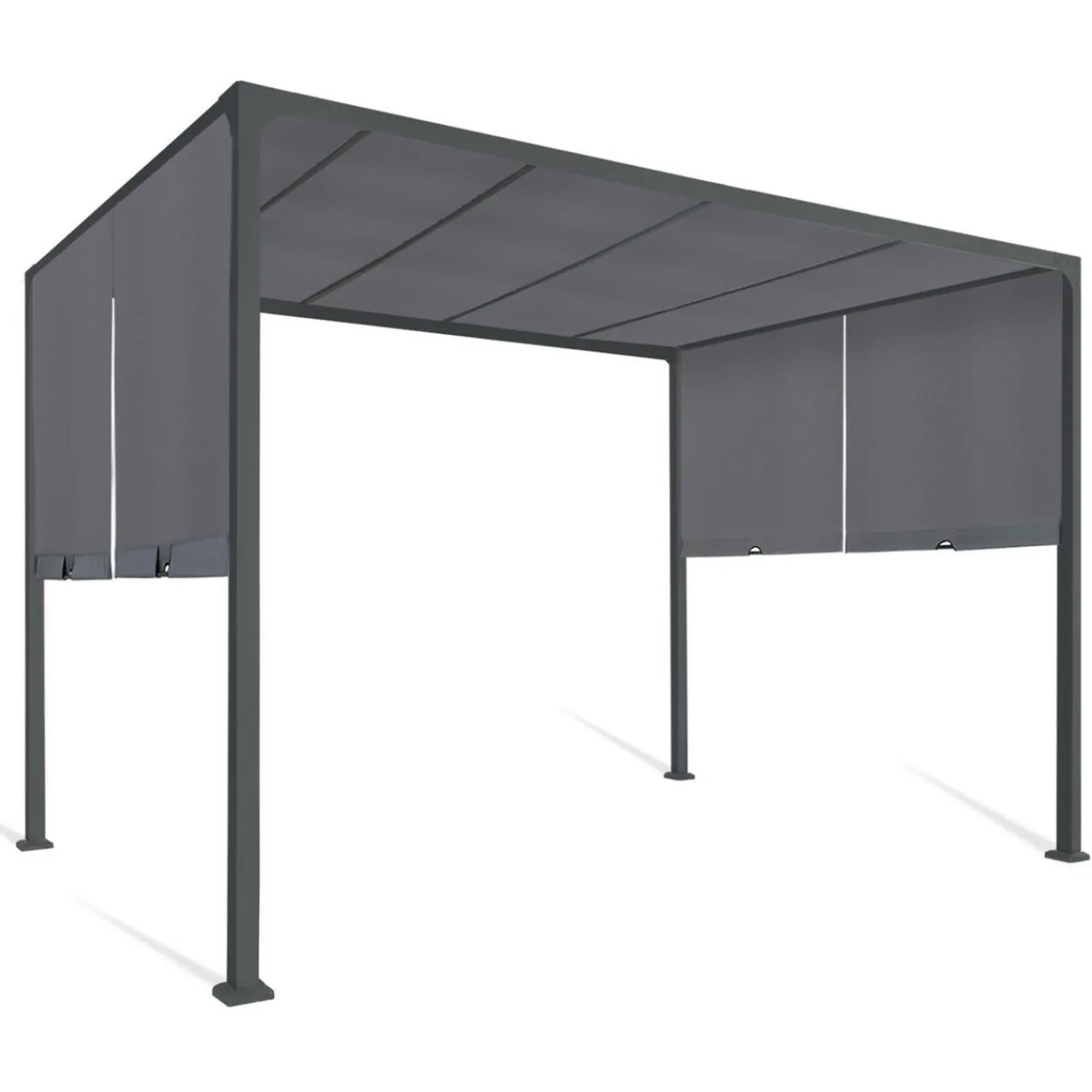 Pergola coulissante gris anthracite 2 pans 3x3 M*IDMarket Sale