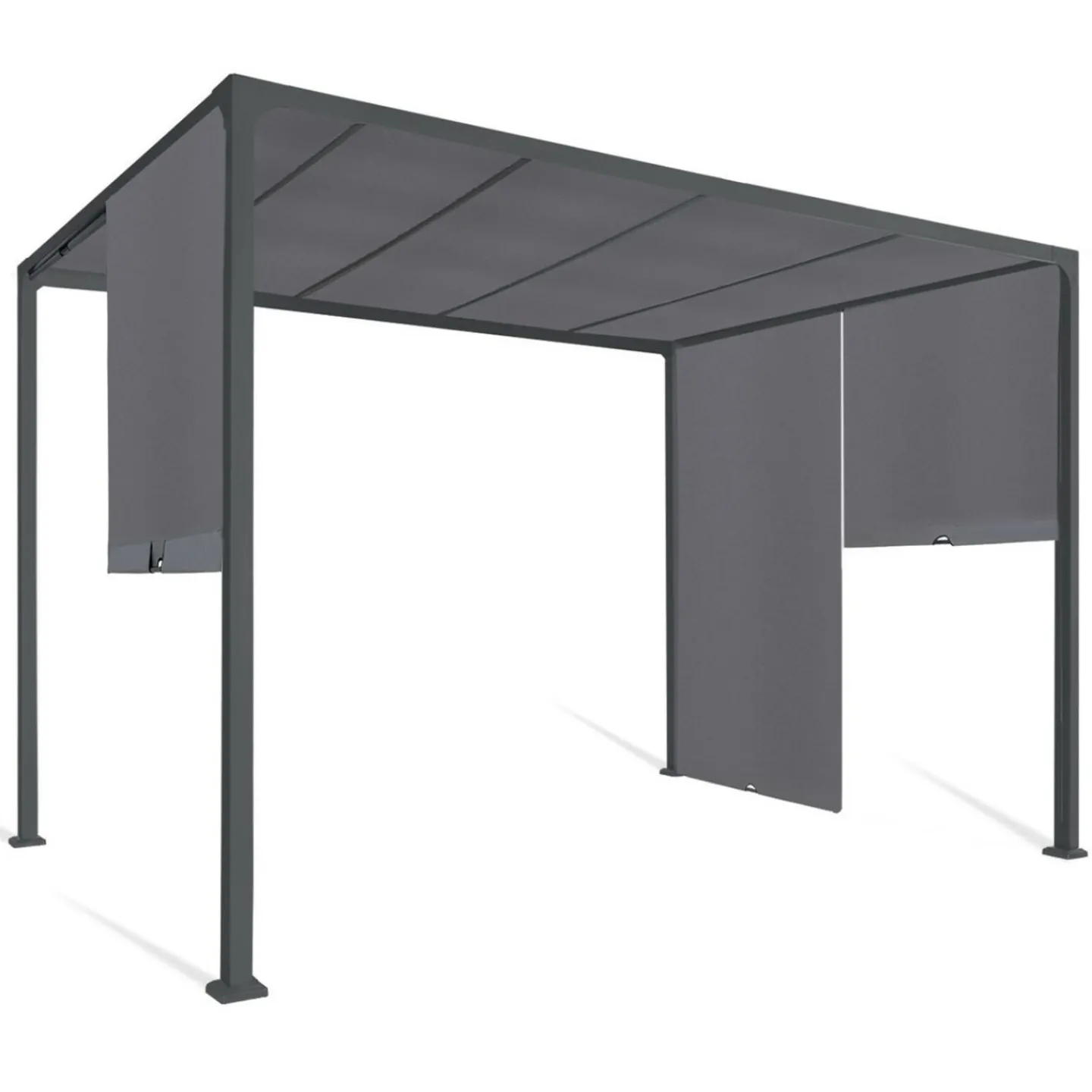 Pergola coulissante gris anthracite 2 pans 3x3 M*IDMarket Sale