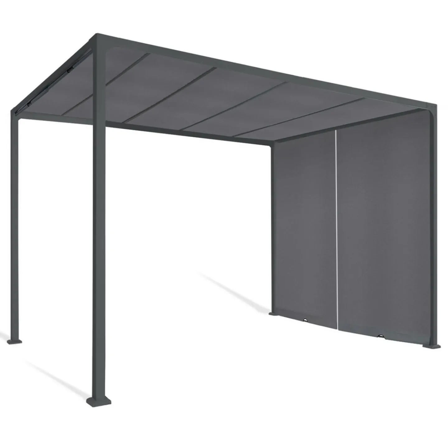 Pergola coulissante gris anthracite 2 pans 3x3 M*IDMarket Sale