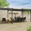 Pergola gris anthracite 3x4M avec auvent et toit réglable*IDMarket Sale