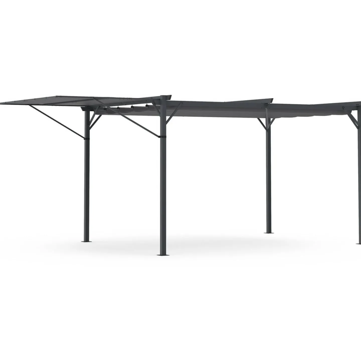 Pergola gris anthracite 3x4M avec auvent et toit réglable*IDMarket Sale