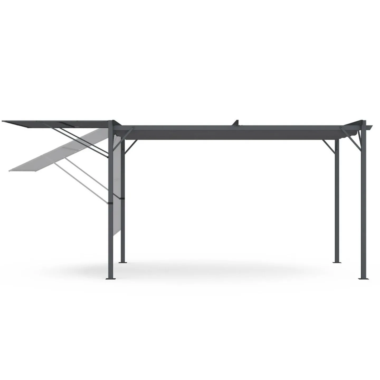 Pergola gris anthracite 3x4M avec auvent et toit réglable*IDMarket Sale
