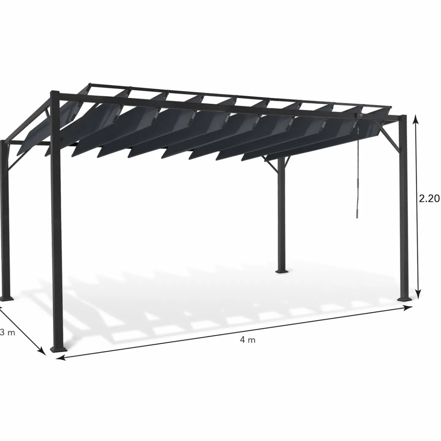 Pergola lames orientables gris anthracite*IDMarket Hot
