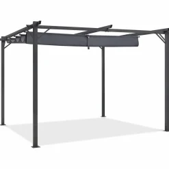 Pergola toit rétractable gris 3x4 M*IDMarket Discount