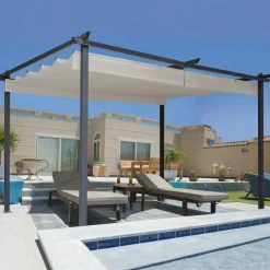 Pergola toit rétractable taupe 3x4 M*IDMarket Best