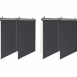 Pergola 3x3 m toit rétractable gris anthracite et stores enrouleurs*IDMarket Best