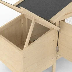 Petit poulailler en bois pour 2 poules avec enclos et pondoir sur pilotis*IDMarket Clearance