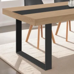 Pieds de table carrés en métal noir design industriel*IDMarket Best