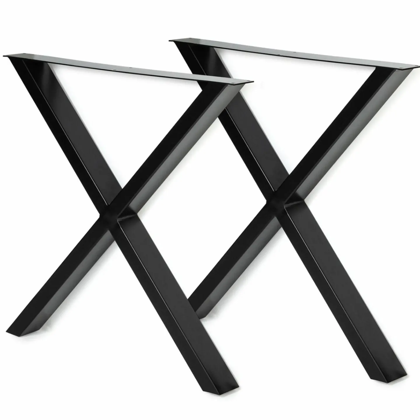 Pieds de table en X en métal noir*IDMarket Clearance