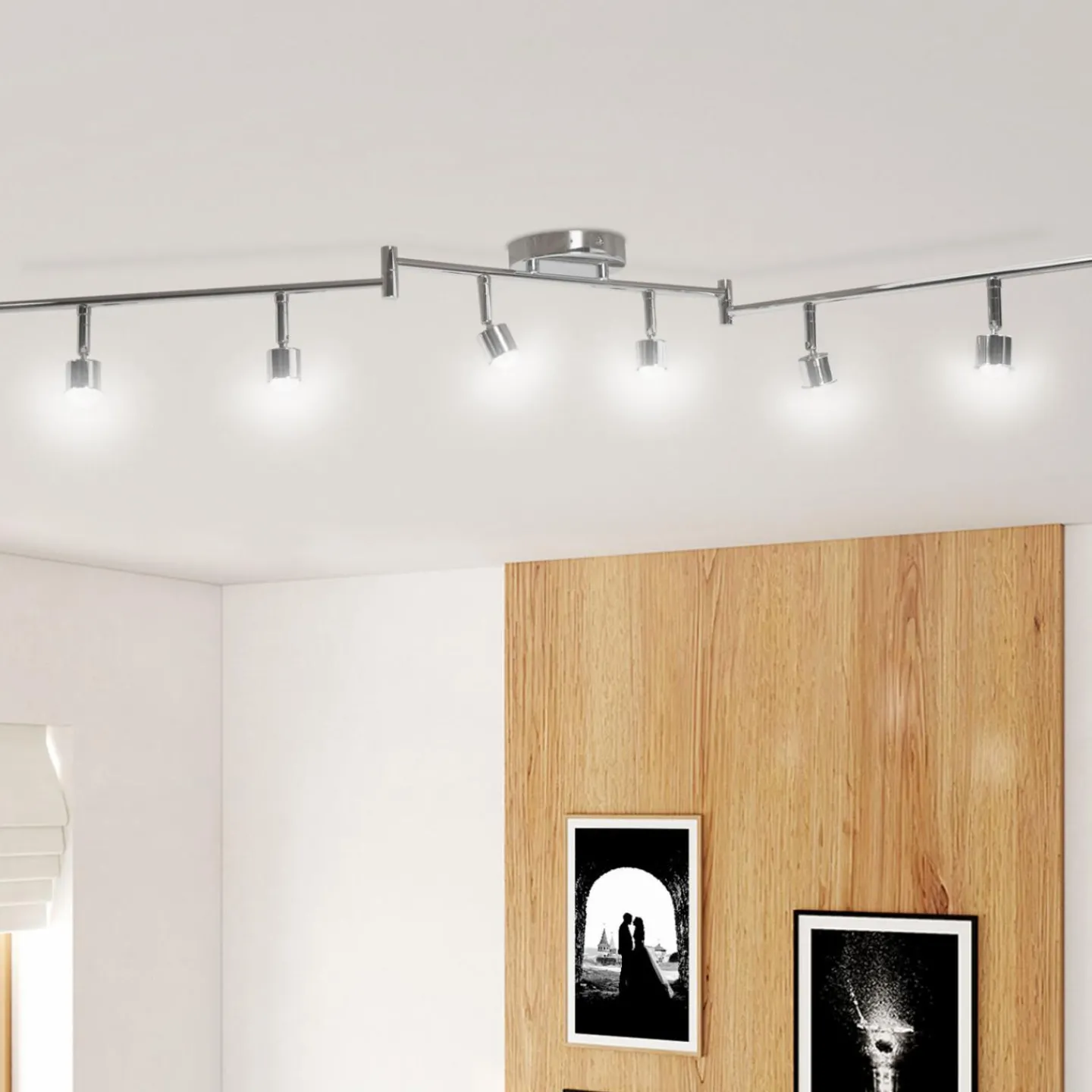 Plafonnier salon pas cher avec spots pivotants*IDMarket