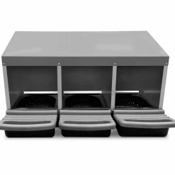 Pondoir pour poules 3 emplacements en métal nichoir avec fond*IDMarket