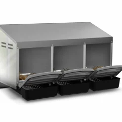 Pondoir pour poules 3 emplacements en métal nichoir avec fond*IDMarket