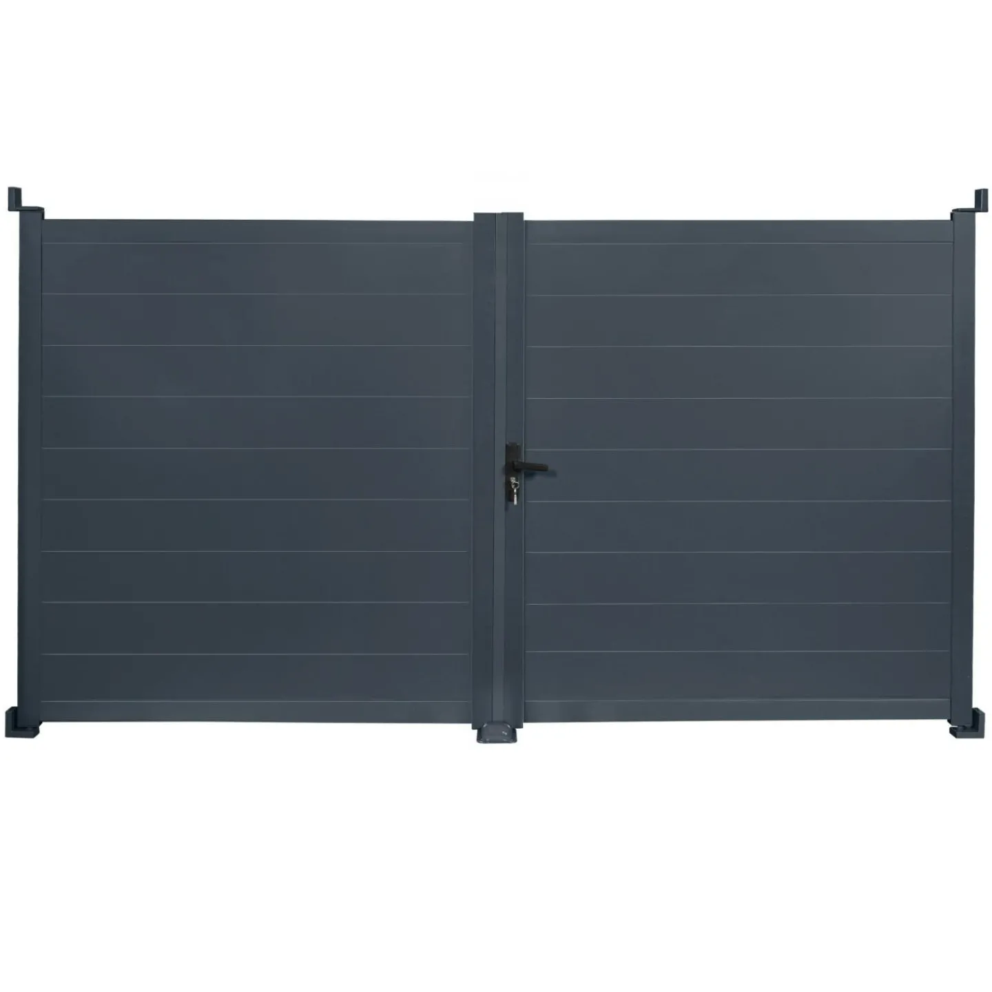 Portail battant 302x160 cm en aluminium gris anthracite*IDMarket Best