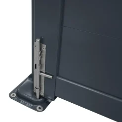 Portail battant 302x160 cm en aluminium gris anthracite*IDMarket Best
