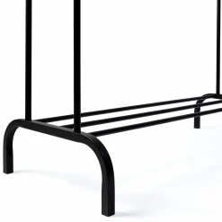 Portant vêtements double en métal noir avec étagère à chaussures*IDMarket Online