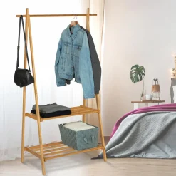 Portant vêtements en bambou*IDMarket Hot