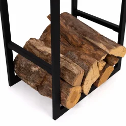 Porte bûches vertical intérieur 170 cm en métal noir*IDMarket