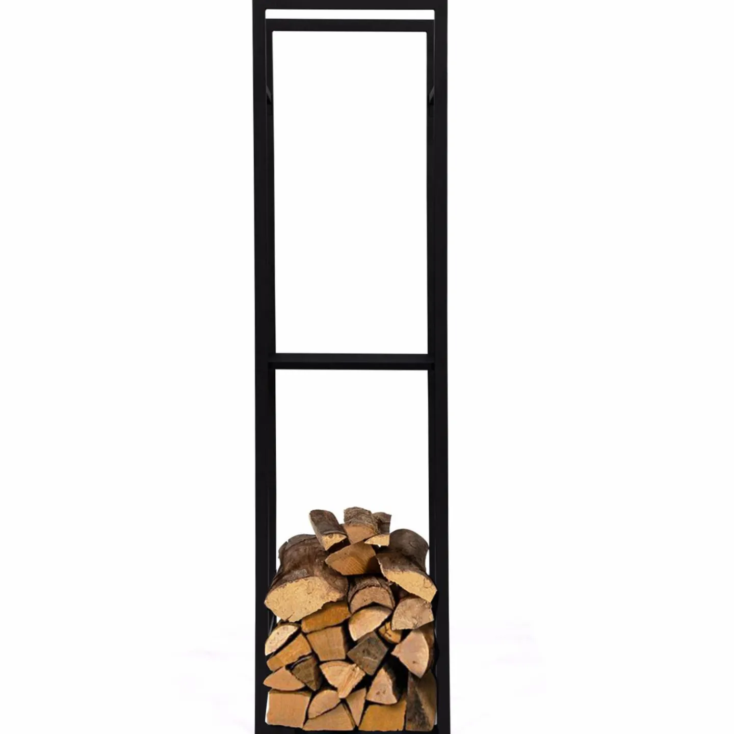 Porte bûches vertical intérieur 170 cm en métal noir*IDMarket