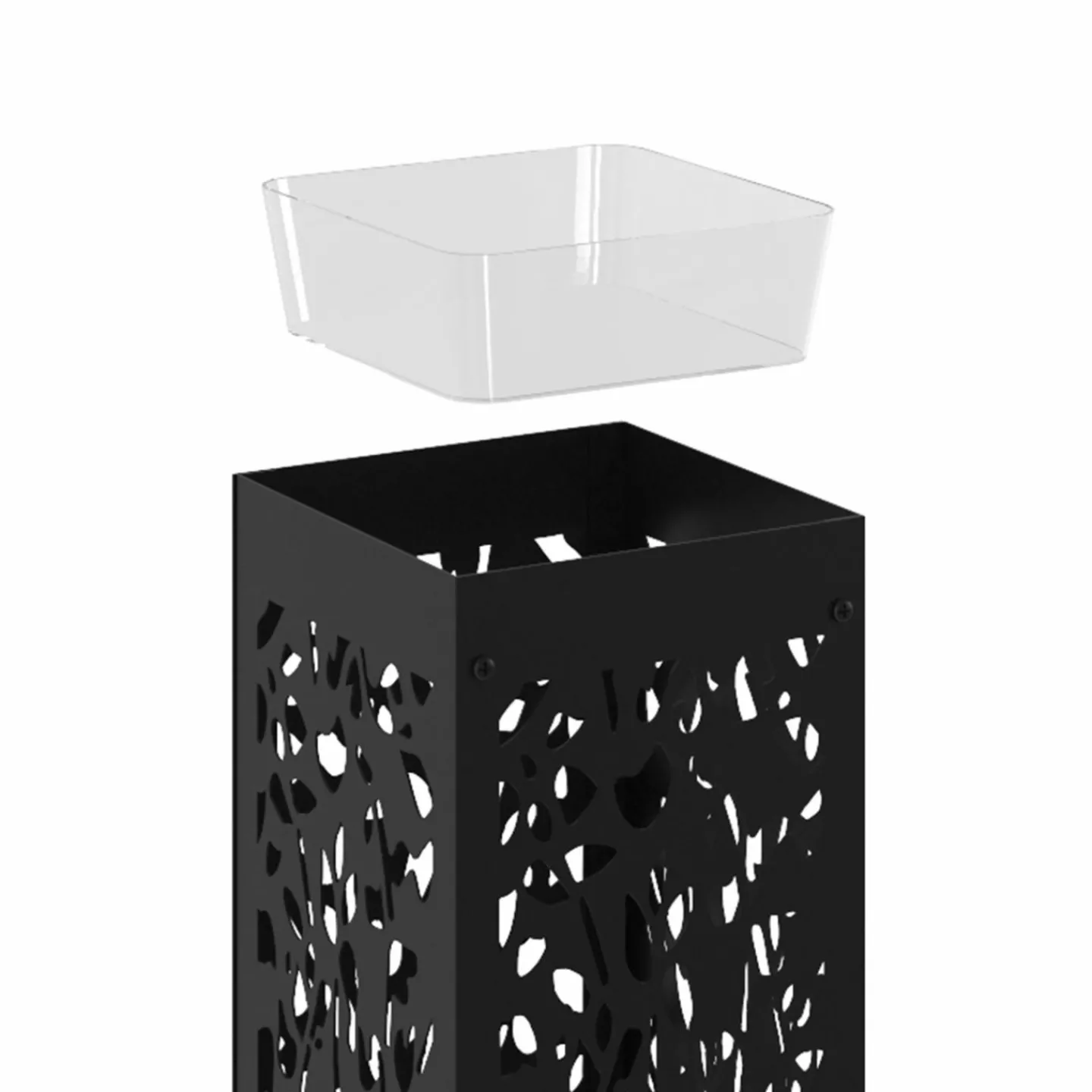 Porte parapluie carré en acier noir 45 cm*IDMarket Sale