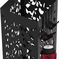 Porte parapluie carré en acier noir 45 cm*IDMarket Sale