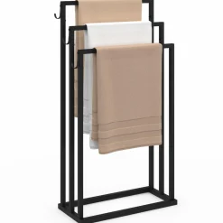Porte serviettes design industriel en métal noir*IDMarket Outlet