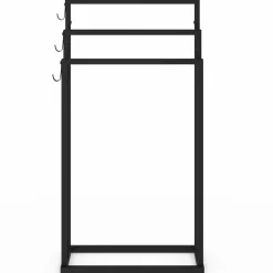 Porte serviettes design industriel en métal noir*IDMarket Outlet