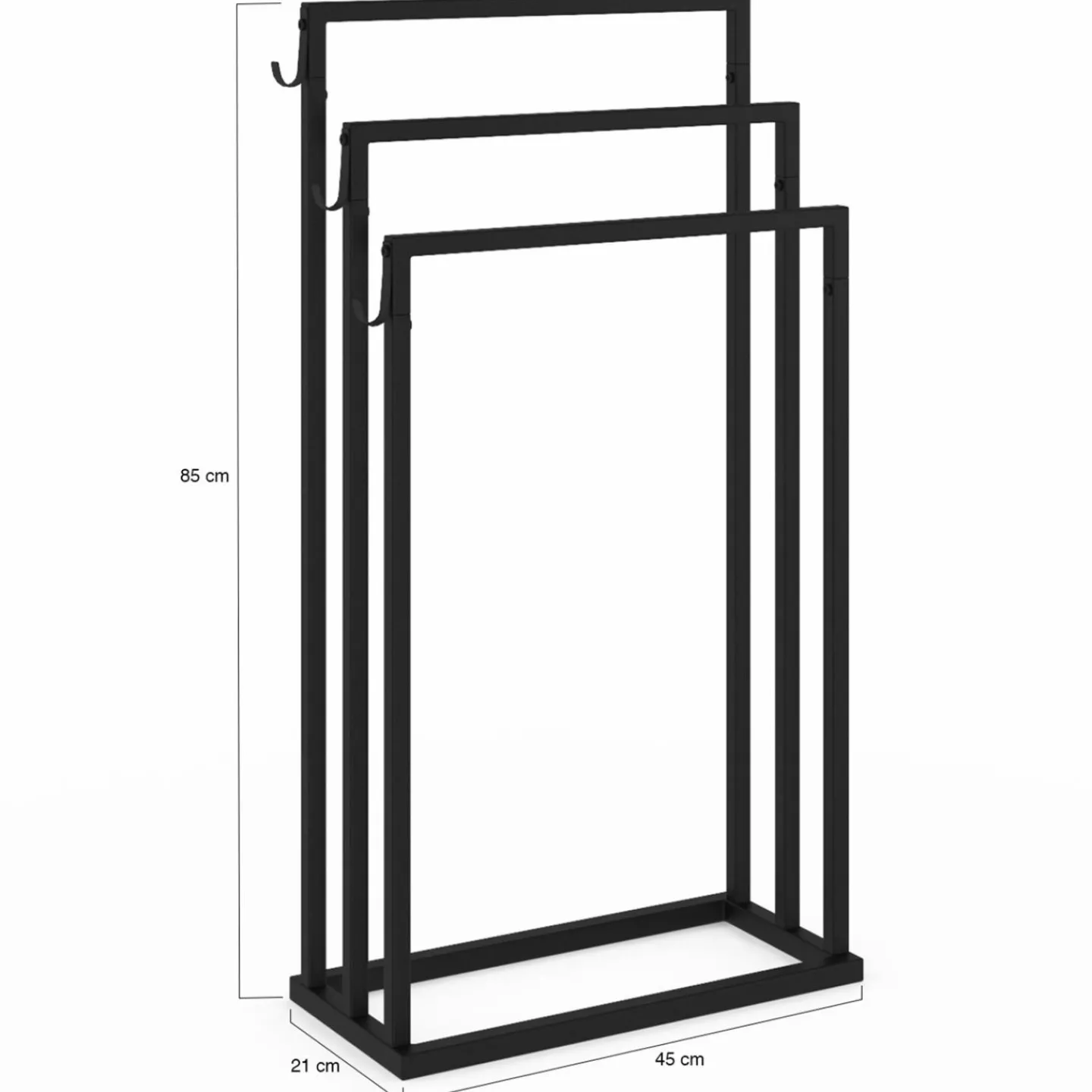 Porte serviettes design industriel en métal noir*IDMarket Outlet