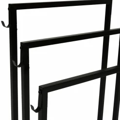 Porte serviettes design industriel en métal noir*IDMarket Outlet