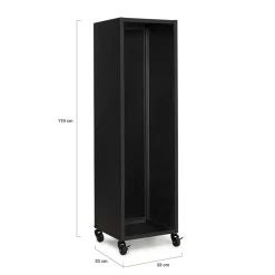 Porte-bûche intérieur 112 cm acier noir plein avec roulettes*IDMarket Sale