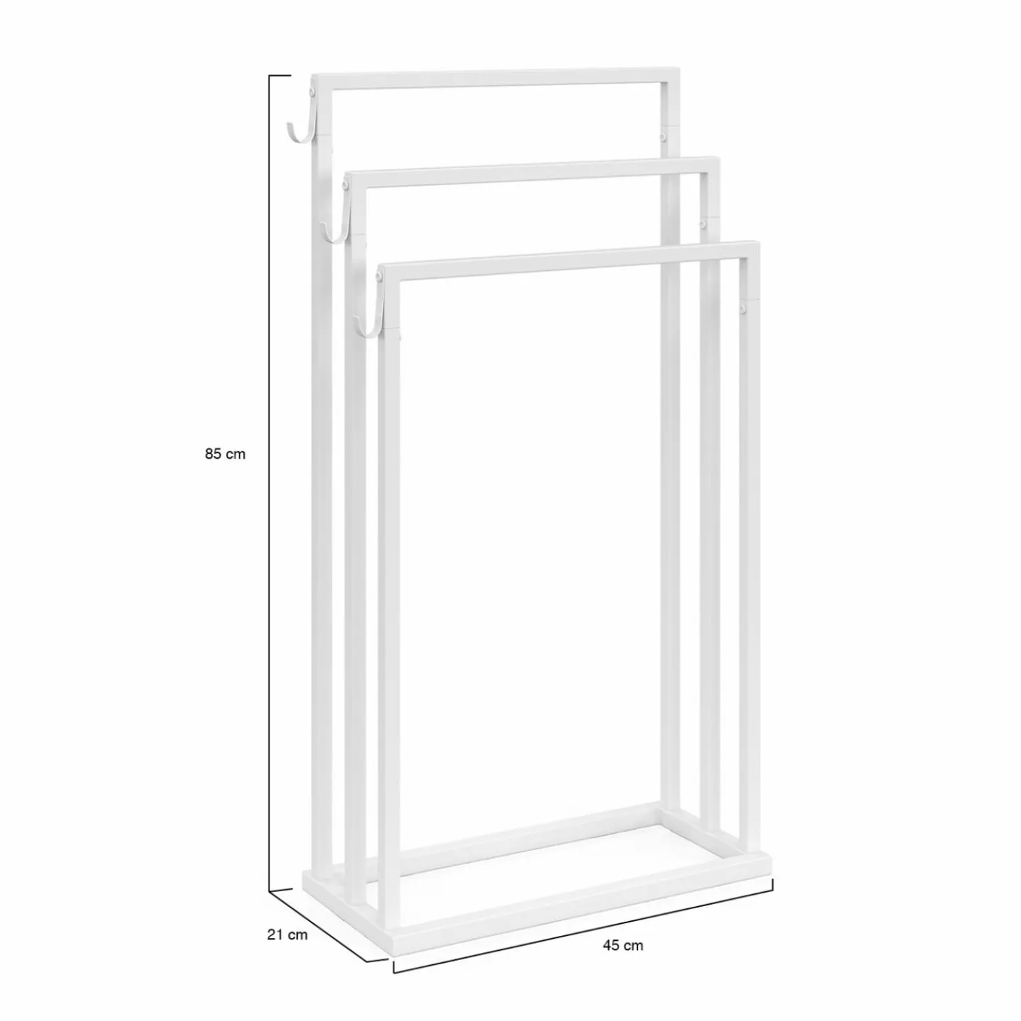 Porte-serviettes industriel métal blanc 3 niveaux*IDMarket Outlet